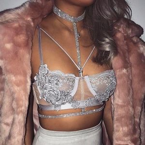 Sexy Crystal Waist Chain Body Harness Necklace